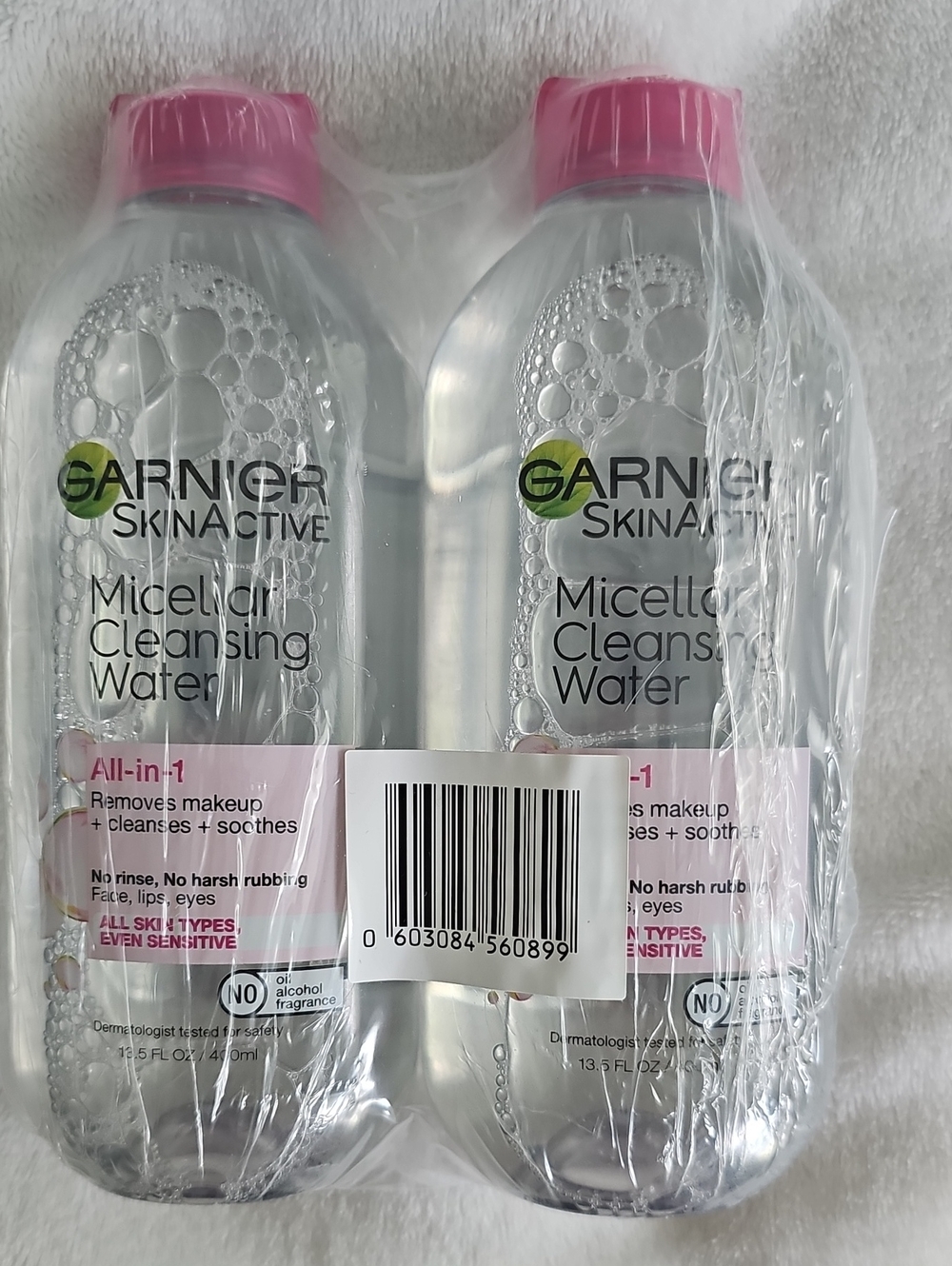 Garnier SkinActive Micellar Cleansing Water - Pink Cap (Twin Pack)